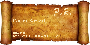 Paray Rafael névjegykártya
